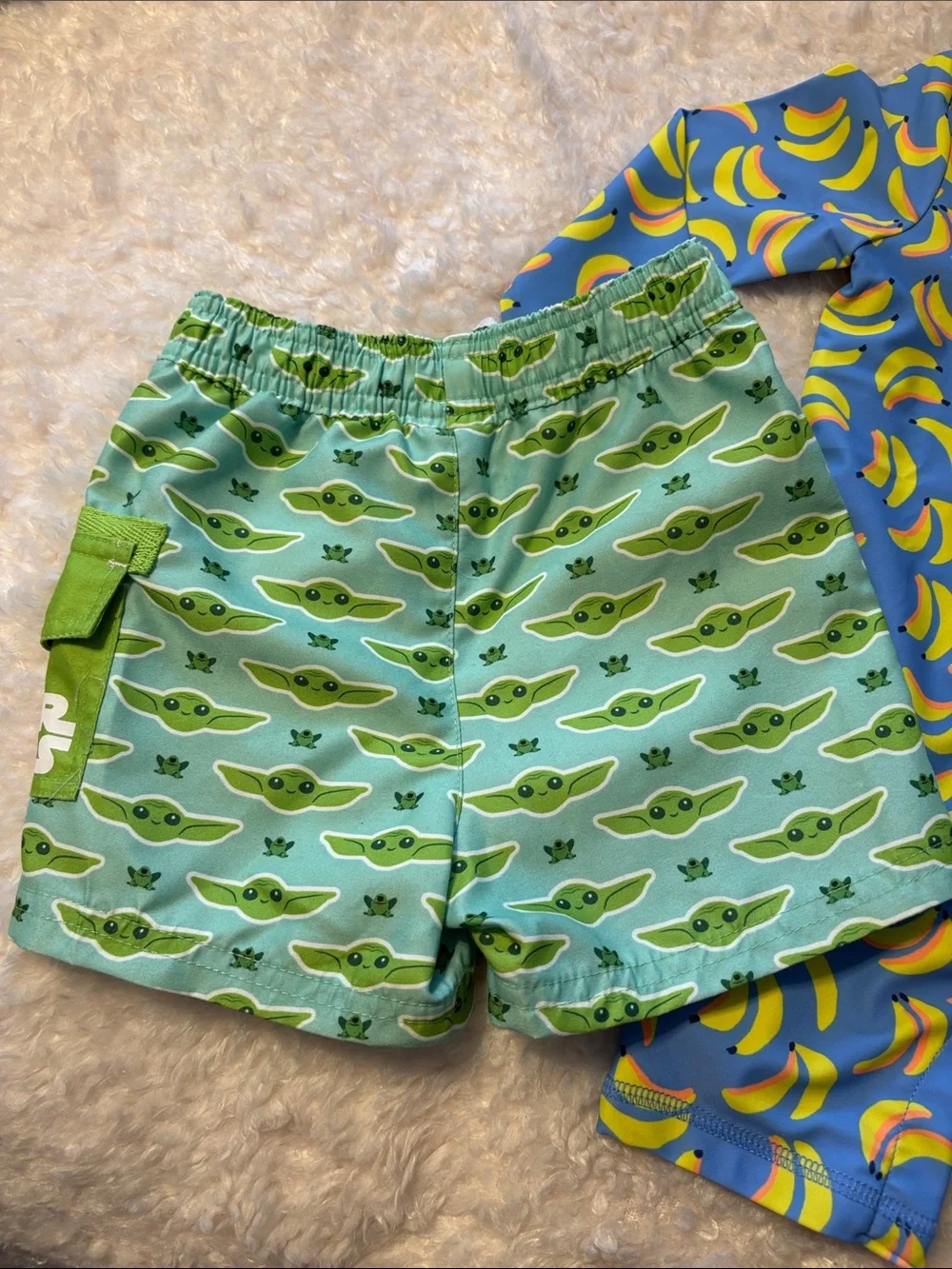 Swim Set Grogu Trunks 9-12M & 12-18M Banana Gap Long Sleeve Rash Guard